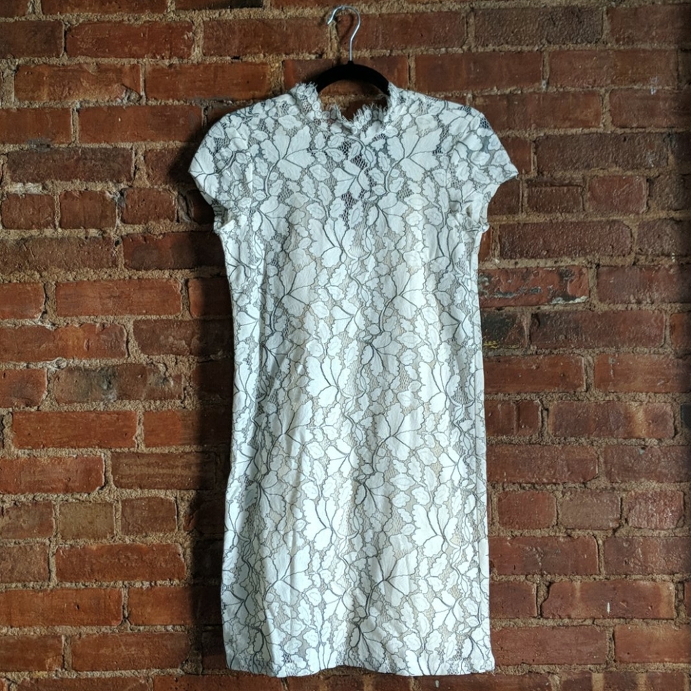 H&M White Detailed Eyelet Dress